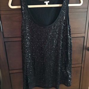 J. Crew Black Sequin Tank
